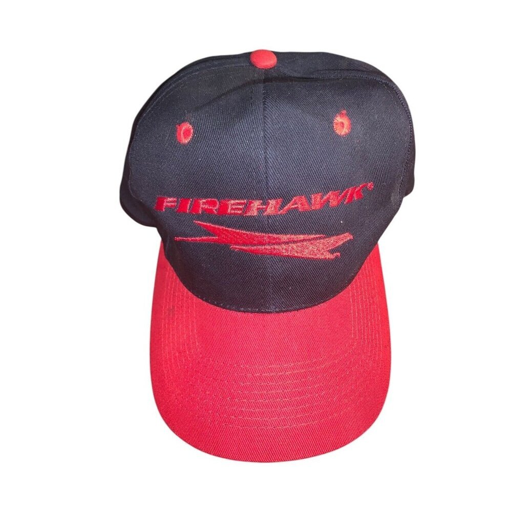Vintage Firehawk Hat Cap Snap‎ Back Adjustable Mens Red Black KC OSFM